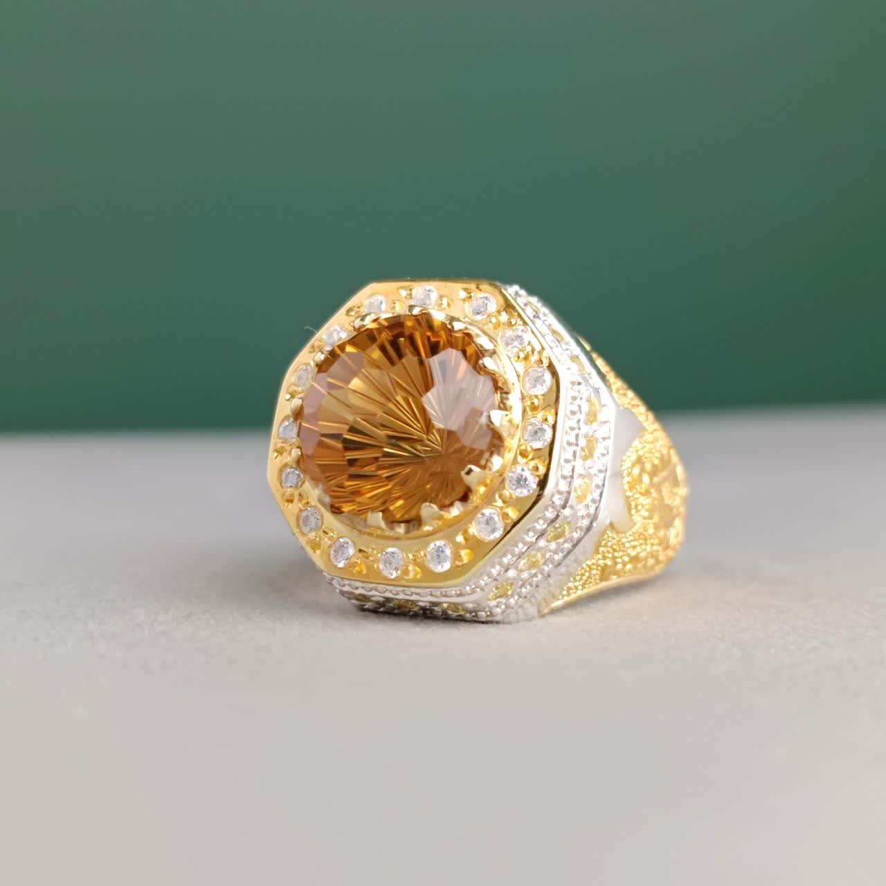 انگشتر سیترین طبیعی کد 2326