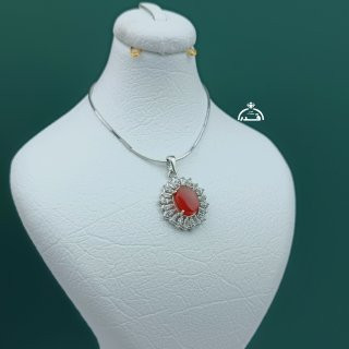 مدال عقیق سرخ یمنی طبیعی کد 2141