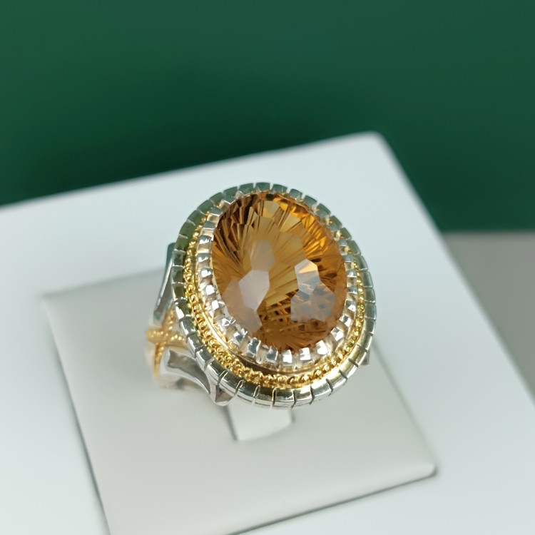 انگشتر سیترین طبیعی کد 2330